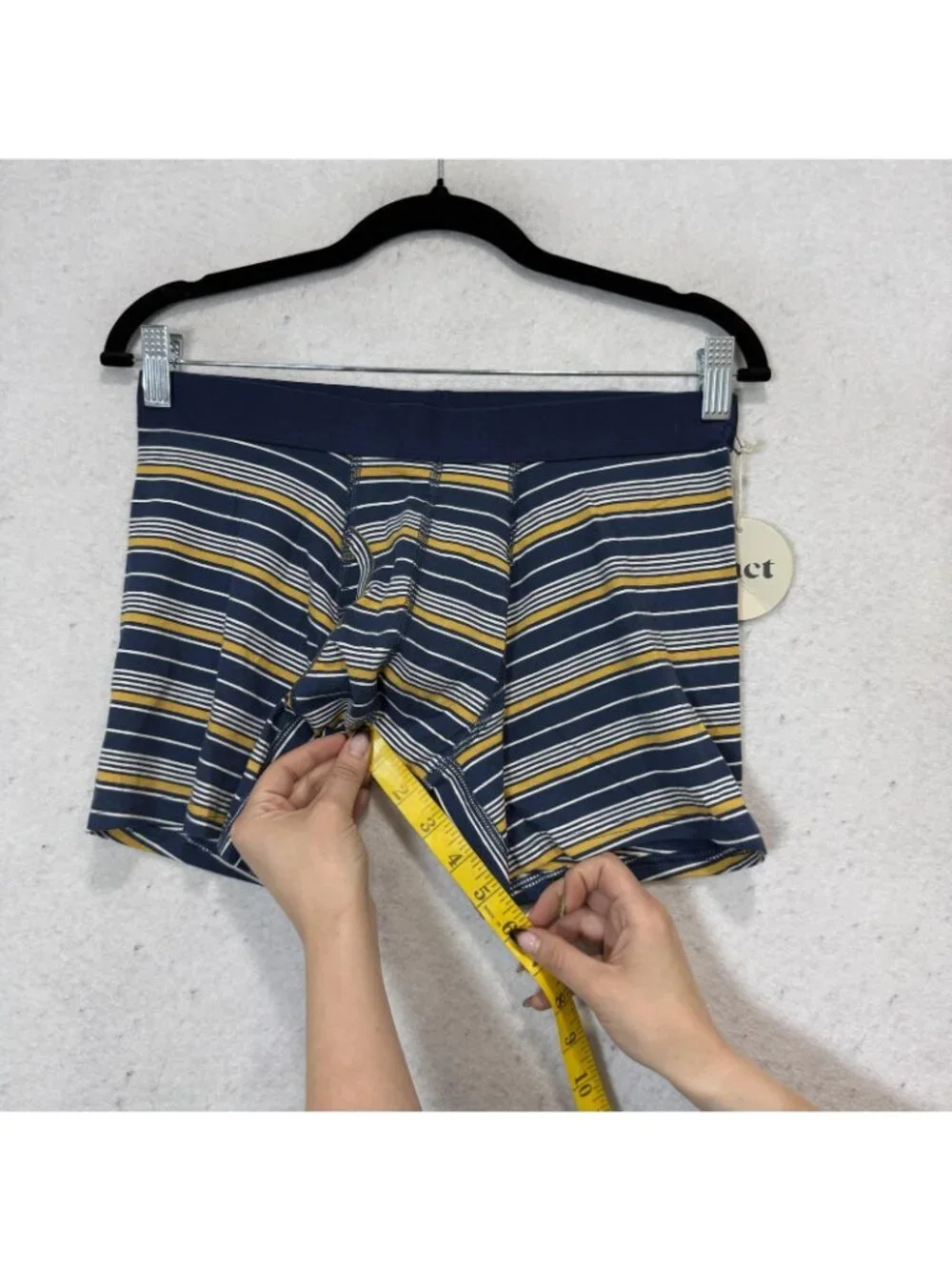 Pact Boxer Briefs Mens Medium Blue Striped Organic Cotton Stretch Underwear